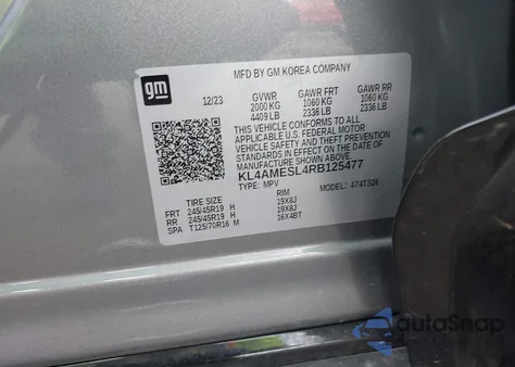 2024 Buick Encore Gx Sport Touring Awd из США, поврежденный, VIN KL4AMESL4RB125477